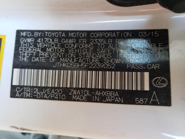 Photo 10 from auction – 2015 LEXUS CT 200 with VIN JTHKD5BH5F2239052