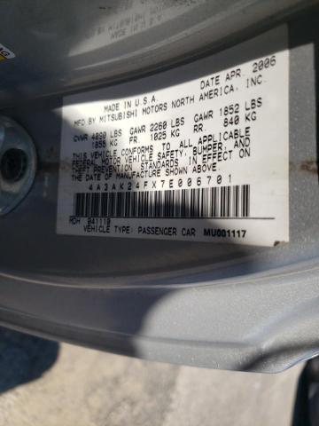 Photo 10 from auction – 2007 MITSUBISHI ECLIPSE GS with VIN 4A3AK24FX7E006701