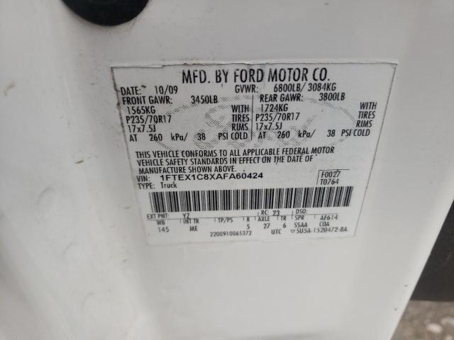 Photo 10 from auction – 2010 FORD F150 SUPER with VIN 1FTEX1C8XAFA60424