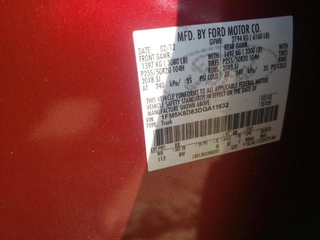 Photo 10 from auction – 2013 FORD EXPLORER X with VIN 1FM5K8D83DGA11632