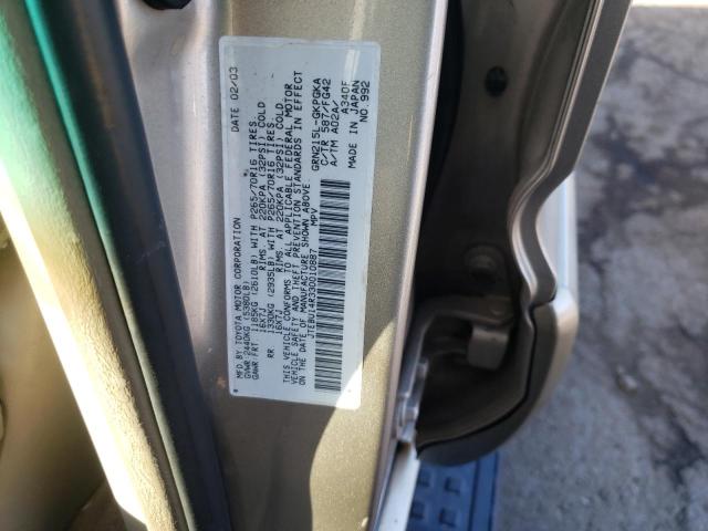 Photo 10 from auction – 2003 TOYOTA 4RUNNER SR with VIN JTEBU14R330010887