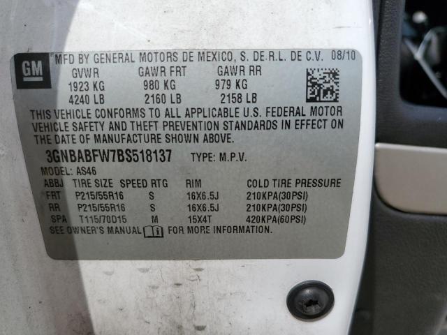 Photo 10 from auction – 2011 CHEVROLET HHR LT with VIN 3GNBABFW7BS518137