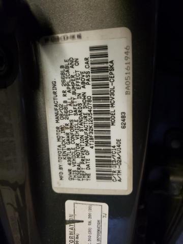 Photo 10 from auction – 2002 TOYOTA CAMRY LE with VIN 4T1BF32K12U540780