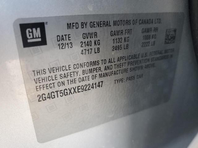 Photo 10 from auction – 2014 BUICK REGAL with VIN 2G4GT5GXXE9224147