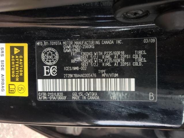 Photo 10 from auction – 2010 LEXUS RX 350 with VIN 2T2BK1BA4AC005476