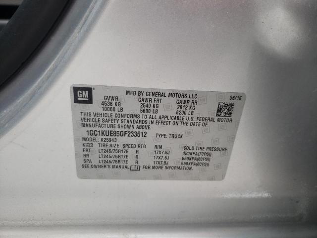 Photo 10 from auction – 2016 CHEVROLET SILVERADO with VIN 1GC1KUE85GF233612