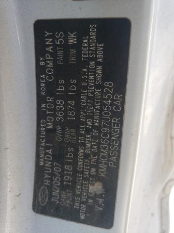 Photo 10 from auction – 2007 HYUNDAI ACCENT GS with VIN KMHCM36C97U054528