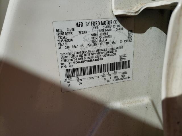 Photo 10 from auction – 2008 FORD EDGE SEL with VIN 2FMDK48C98BA48670