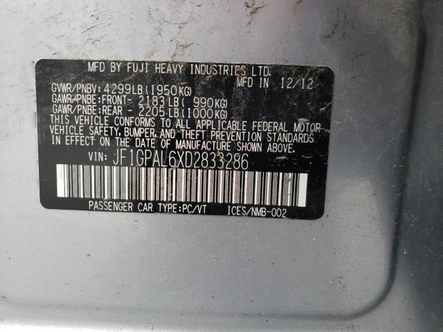 Photo 10 from auction – 2013 SUBARU IMPREZA SP with VIN JF1GPAL6XD2833286