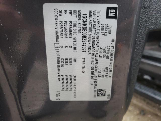 Photo 10 from auction – 2011 CHEVROLET SILVERADO with VIN 1GCNKSE09BZ247097