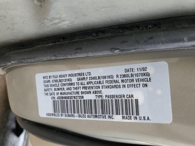 Photo 10 from auction – 2003 SUBARU LEGACY OUT with VIN 4S3BH806337627209
