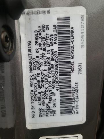 Photo 10 from auction – 2003 TOYOTA CAMRY LE with VIN 4T1BE30K23U695233