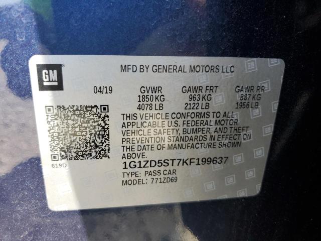Photo 10 from auction – 2019 CHEVROLET MALIBU LT with VIN 1G1ZD5ST7KF199637