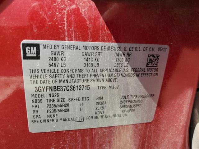 Photo 10 from auction – 2012 CADILLAC SRX PERFOR with VIN 3GYFNBE37CS612715