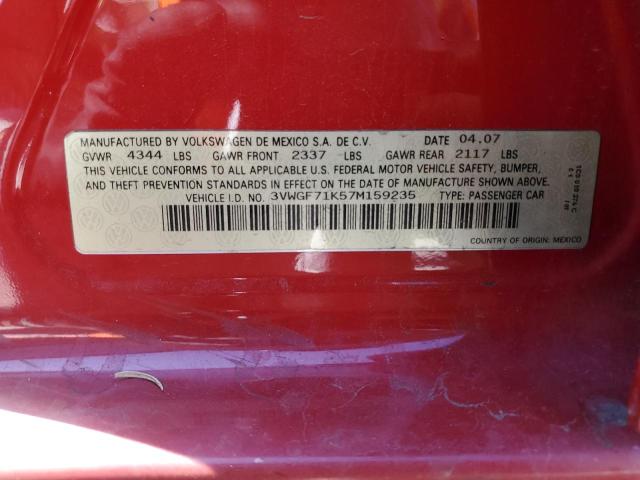 Photo 10 from auction – 2007 VOLKSWAGEN JETTA with VIN 3VWGF71K57M159235