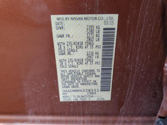Photo 10 from auction – 2015 NISSAN MURANO S with VIN 5N1AZ2MH6FN228551