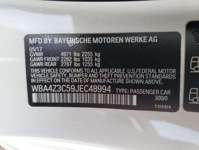 Photo 10 from auction – 2018 BMW 430XI with VIN WBA4Z3C59JEC48994