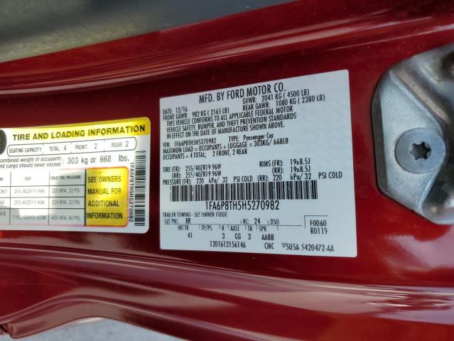 Photo 10 from auction – 2017 FORD MUSTANG with VIN 1FA6P8TH5H5270982