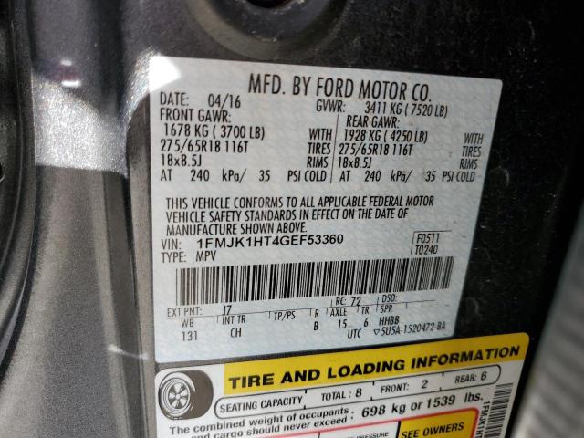 Photo 10 from auction – 2016 FORD EXPEDITION with VIN 1FMJK1HT4GEF53360