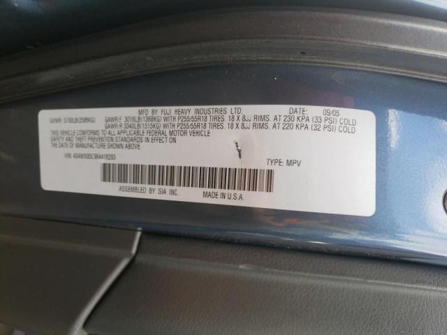 Photo 10 from auction – 2006 SUBARU B9 TRIBECA with VIN 4S4WX85C964416293