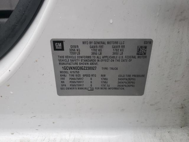 Photo 10 from auction – 2016 CHEVROLET SILVERADO with VIN 1GCVKNEC8GZ238927