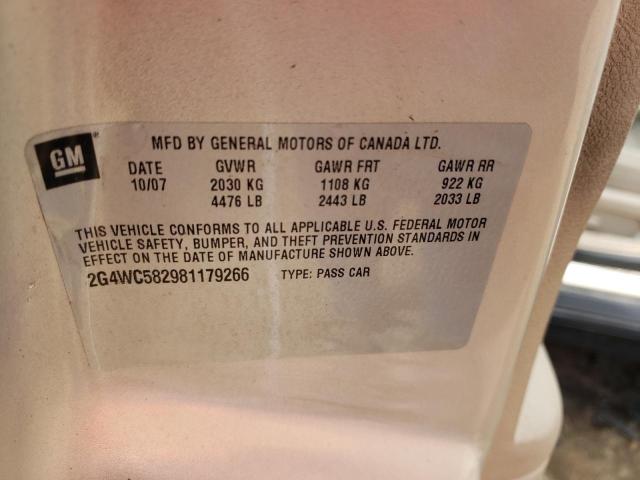 Photo 10 from auction – 2008 BUICK LACROSSE C with VIN 2G4WC582981179266