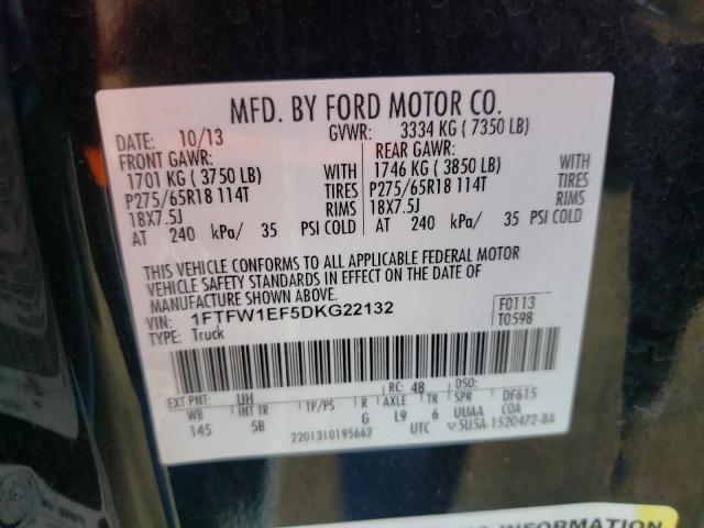 Photo 10 from auction – 2013 FORD F150 SUPER with VIN 1FTFW1EF5DKG22132