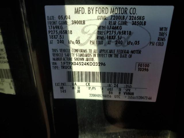 صورة رقم 10 من المزاد - 2004 FORD F150 مع VIN 1FTPX04524KD23296