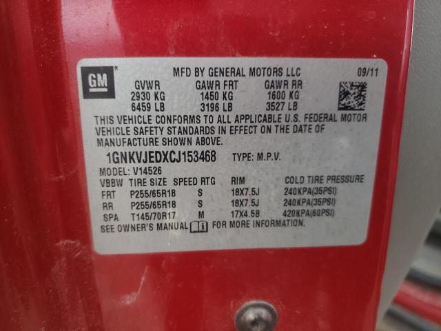 Photo 10 from auction – 2012 CHEVROLET TRAVERSE L with VIN 1GNKVJEDXCJ153468