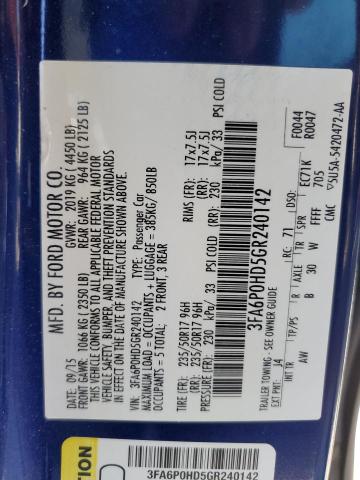 Photo 10 from auction – 2016 FORD FUSION SE with VIN 3FA6P0HD5GR240142