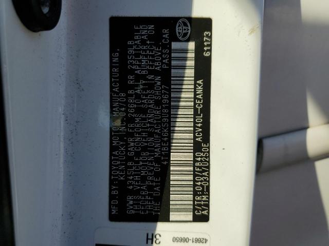 Photo 10 from auction – 2009 TOYOTA CAMRY BASE with VIN 4T1BE46K59U819677