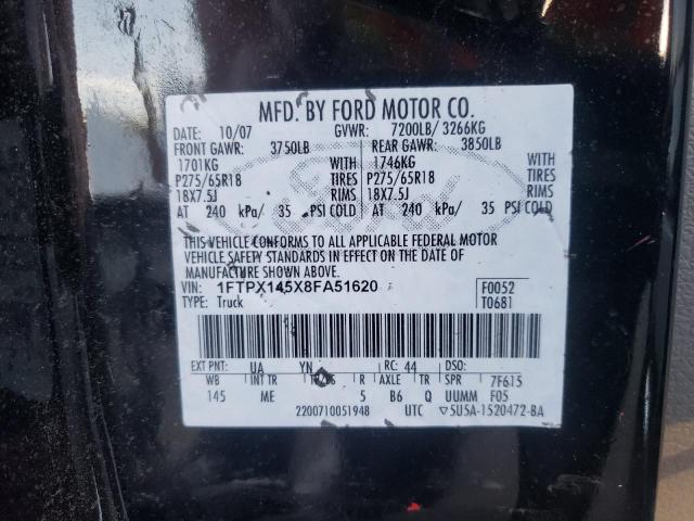 Photo 10 from auction – 2008 FORD F150 with VIN 1FTPX145X8FA51620