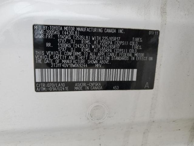 Photo 10 from auction – 2011 TOYOTA RAV4 LIMIT with VIN 2T3YF4DV1BW069244