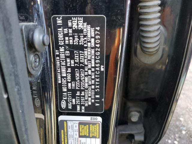 Photo 10 from auction – 2012 KIA SORENTO BA with VIN 5XYKTCA69CG240974