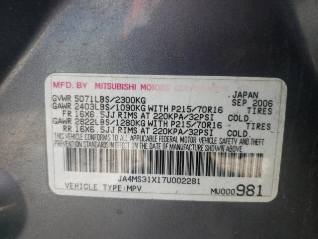 Photo 10 from auction – 2007 MITSUBISHI OUTLANDER with VIN JA4MS31X17U002281