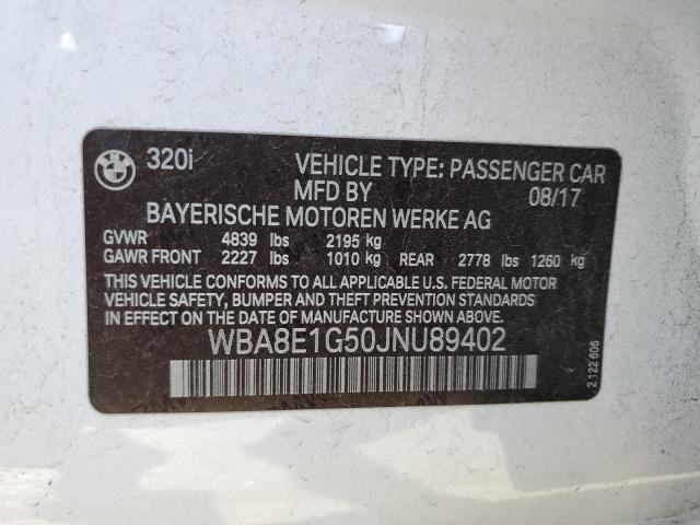 Photo 10 from auction – 2018 BMW 320 I with VIN WBA8E1G50JNU89402