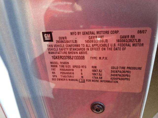 Photo 10 from auction – 2008 GMC ACADIA SLT with VIN 1GKER23788J133308