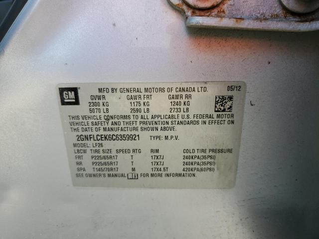 Photo 10 from auction – 2012 CHEVROLET EQUINOX LS with VIN 2GNFLCEK6C6359921