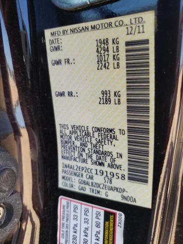 Photo 10 from auction – 2012 NISSAN ALTIMA S with VIN 1N4AL2EP2CC191958