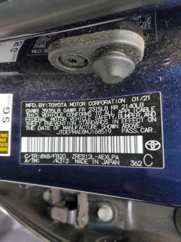 Photo 10 from auction – 2021 TOYOTA COROLLA LE with VIN JTDEPMAE8MJ168519