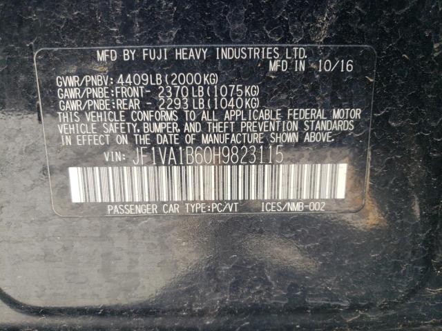 Photo 10 from auction – 2017 SUBARU WRX with VIN JF1VA1B60H9823115