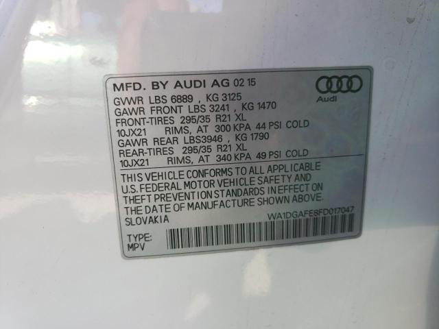 Photo 10 from auction – 2015 AUDI Q7 PRESTIG with VIN WA1DGAFE8FD017047