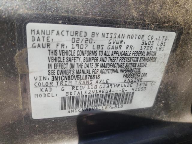 Photo 10 from auction – 2020 NISSAN VERSA S with VIN 3N1CN8DV5LL876818