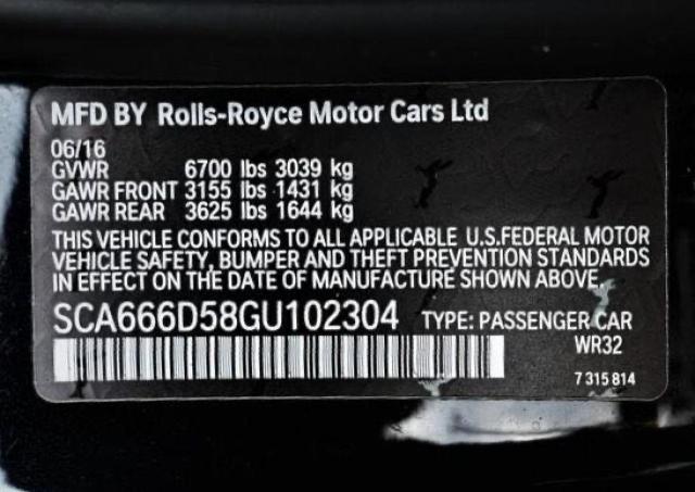 Photo 10 from auction – 2016 ROLLS-ROYCE DAWN with VIN SCA666D58GU102304