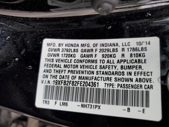 Photo 10 from auction – 2015 HONDA CIVIC EX with VIN 19XFB2F82FE204361