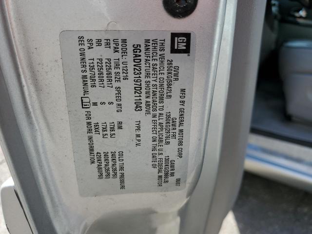 Фото 10 с аукциона – 2007 BUICK TERRAZA CX с VIN 5GADV23197D211043