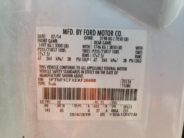 Photo 10 from auction – 2014 FORD F-150 with VIN 1FTNF1CFXEKF26688