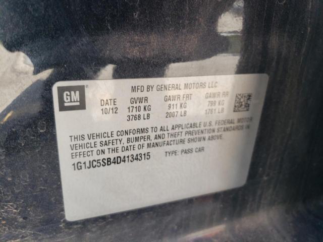 Photo 10 from auction – 2013 CHEVROLET SONIC LT with VIN 1G1JC5SB4D4134315