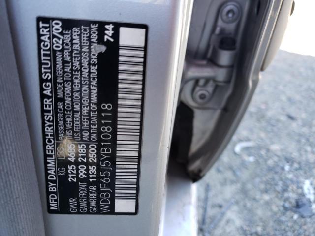 Photo 10 from auction – 2000 MERCEDES-BENZ E 320 with VIN WDBJF65J5YB108118