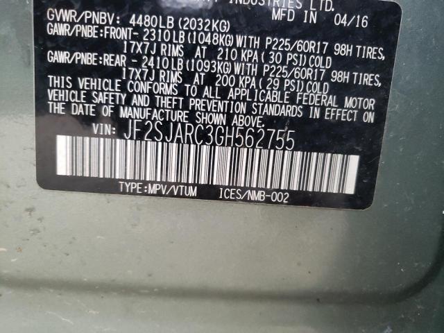Photo 10 from auction – 2016 SUBARU FORESTER 2 with VIN JF2SJARC3GH562755
